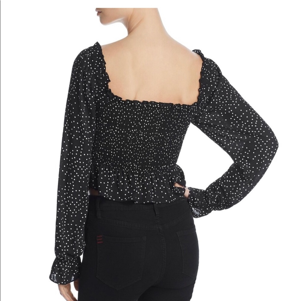 Cotton Candy Black Polka Dot Top - Picture 2 of 3